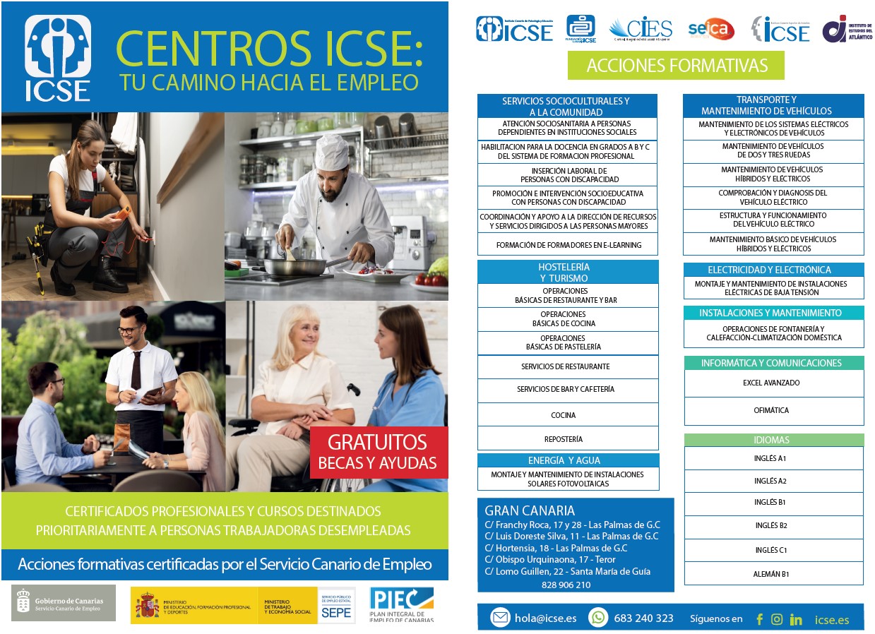 Listado provisional de cursos SCE ICSE 2024-2025